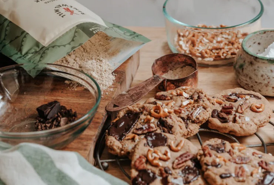 Oat milk flour adds nutty flavor to these perfect chocolate chip cookies with delicate crispy edges and soft centers.
