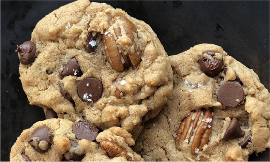 Salted Pecan Cookies with Chocolate Chips